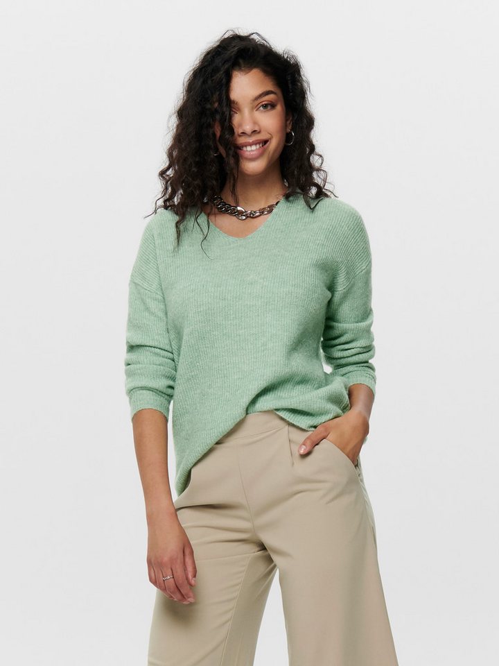 ONLY Strickpullover ONLCAMILLA V-NECK L/S PULLOVER KNT NOOS Materialmix, regular fit – Bild 2 von 5
