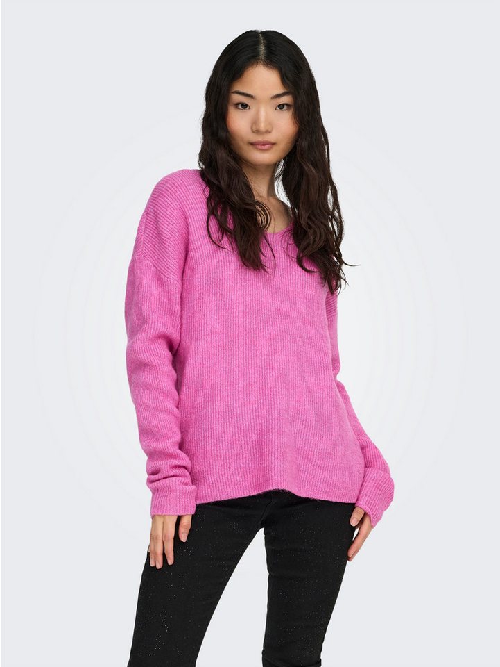 ONLY Strickpullover ONLCAMILLA V-NECK L/S PULLOVER KNT NOOS Materialmix, regular fit – Bild 2 von 5