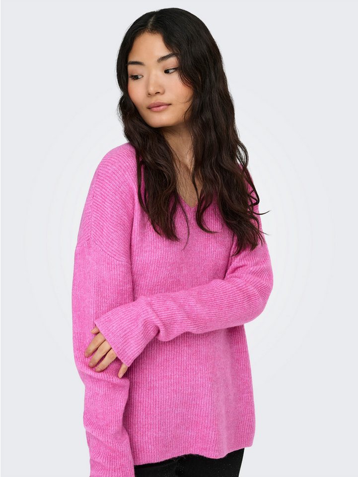 ONLY Strickpullover ONLCAMILLA V-NECK L/S PULLOVER KNT NOOS Materialmix, regular fit – Bild 3 von 5