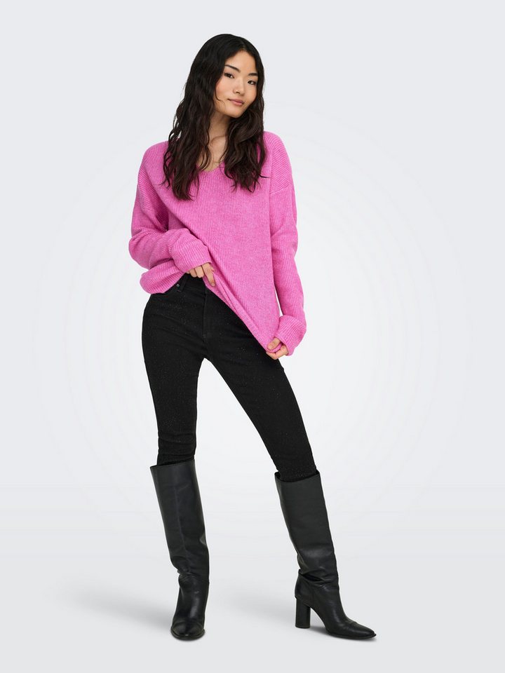 ONLY Strickpullover ONLCAMILLA V-NECK L/S PULLOVER KNT NOOS Materialmix, regular fit – Bild 4 von 5