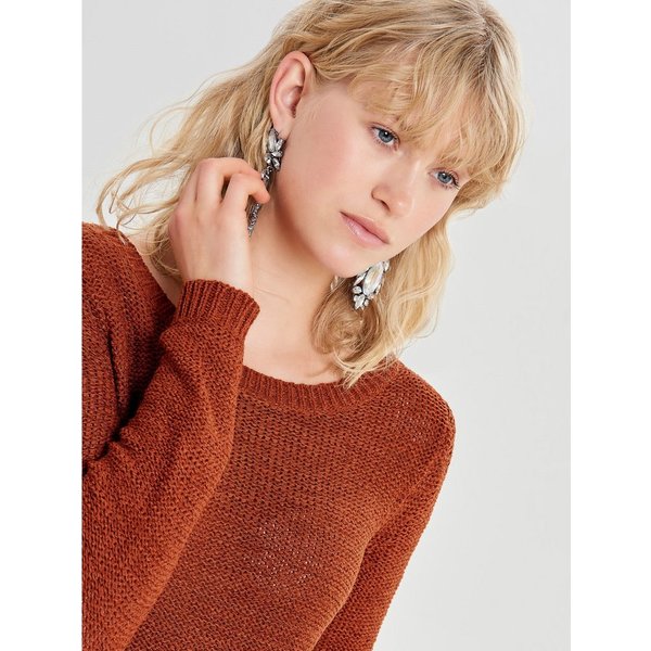 ONLY Strickpullover ONLGEENA XO L/S PULLOVER KNT NOOS Materialmix, regular fit