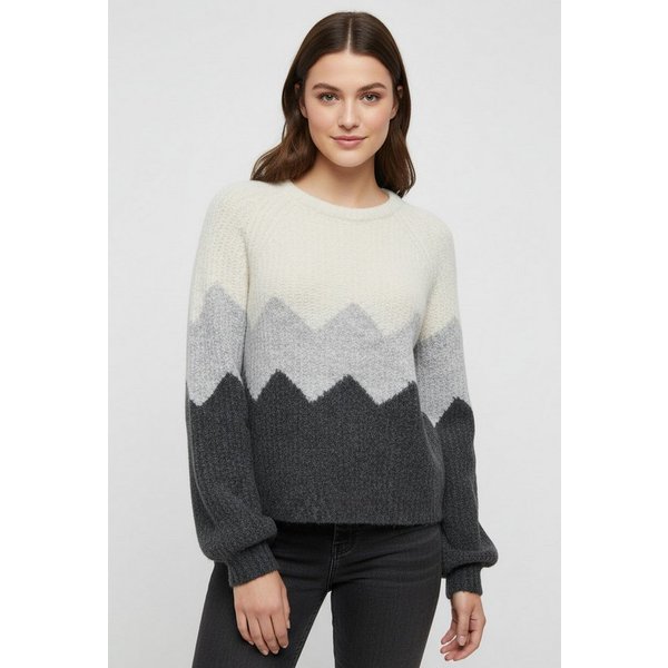 ONLY Strickpullover ONLMAE LIFE LS ZIGZAG O-NECK KNT