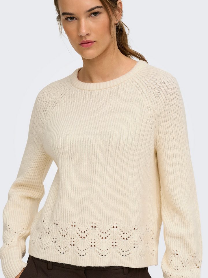 ONLY Strickpullover ONLPRINCESS LS O-NECK DETAIL KNT Viskosemischung, regular fit – Bild 3 von 5