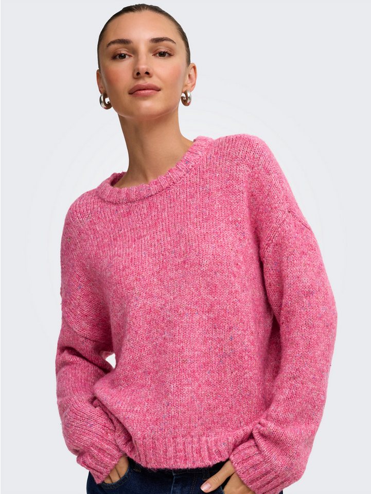 ONLY Strickpullover ONLSMILLA LS LOOSE O-NECK CS KNT Materialmix, verkürzte Form – Bild 2 von 5