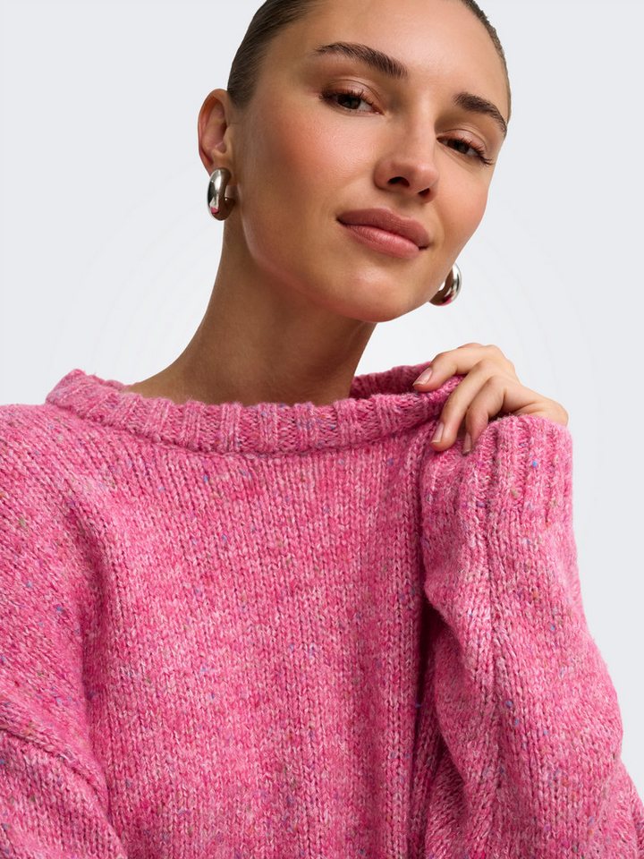 ONLY Strickpullover ONLSMILLA LS LOOSE O-NECK CS KNT Materialmix, verkürzte Form – Bild 3 von 5