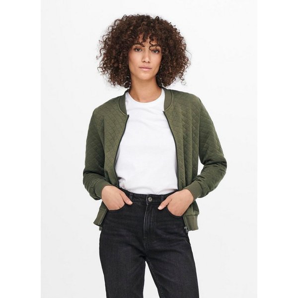 ONLY Sweatjacke ONLJOYCE L/S BOMBER SWT NOOS Polyester, regular fit, gesteppte Optik im Bomberjacken Stil