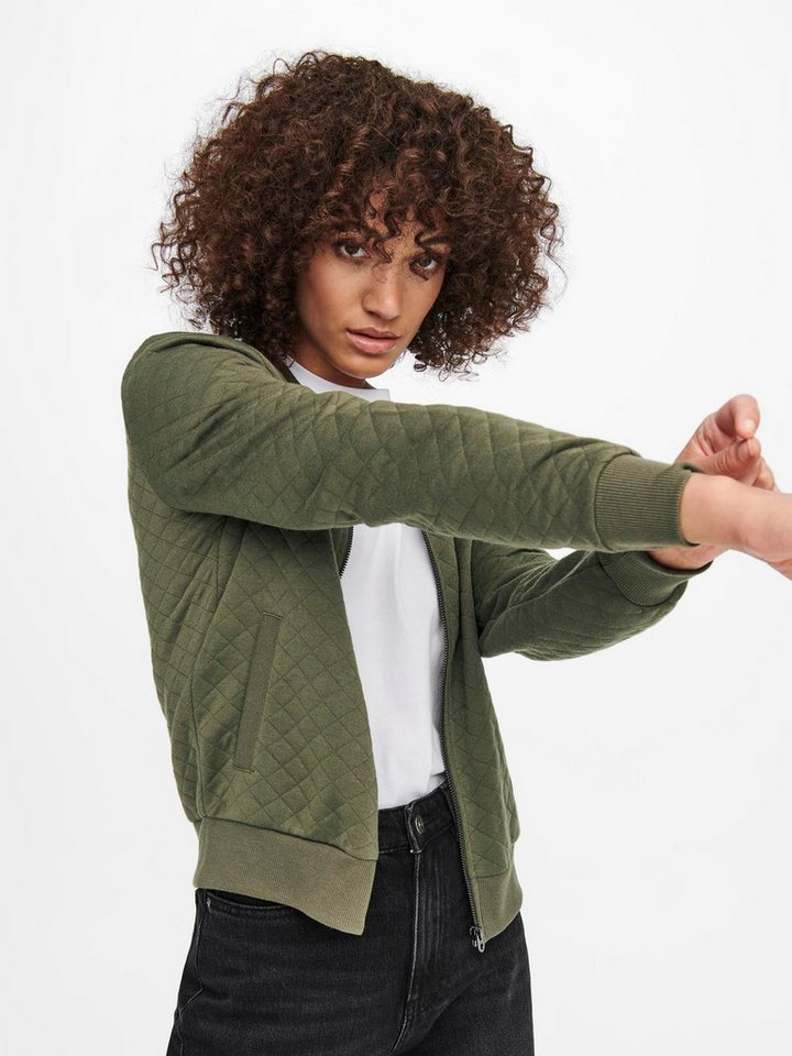 ONLY Sweatjacke ONLJOYCE L/S BOMBER SWT NOOS Polyester, regular fit, gesteppte Optik im Bomberjacken Stil – Bild 2 von 5