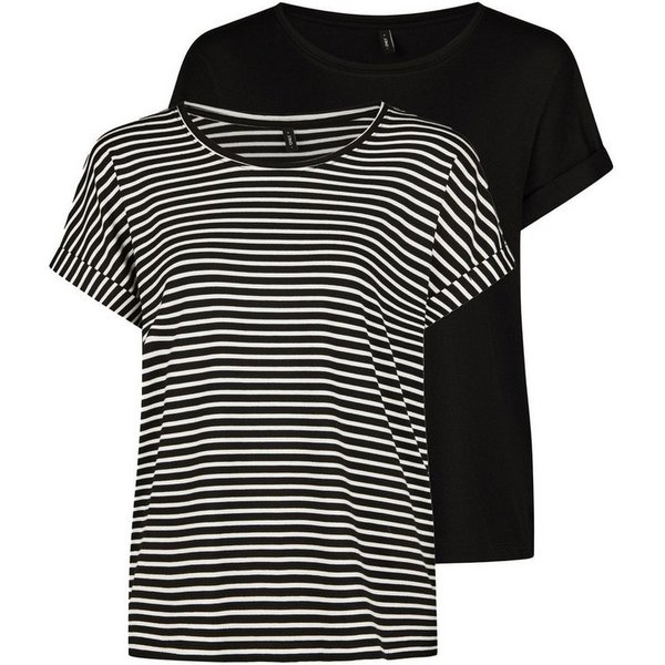 ONLY T-Shirt Damen Top MOSTER Regular Fit (2-tlg) Basic Kurzarm Tee Shirt mit Rundhalsausschnitt