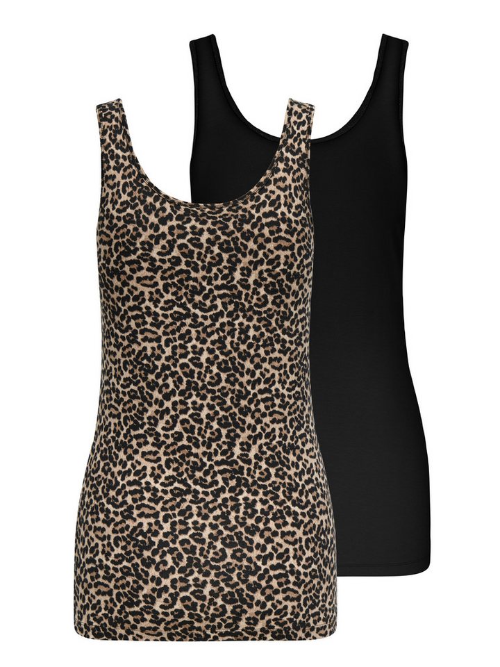 ONLY Tanktop ONLLIVE – Tanktops im Doppelpack mit Stretchkomfort (Set, 2-tlg) modisch, Jersey, slim fit, Baumwollmischung, Rundhals – Bild 5 von 5