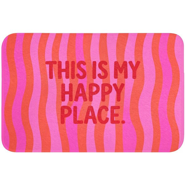 OnlyWow Badematte Text - Modern - Farbenfroh, Höhe 10 mm, Polyester, Rechteckig, Badezimmerteppich, Badteppich, Rutschfest, Badvorleger, Waschbar