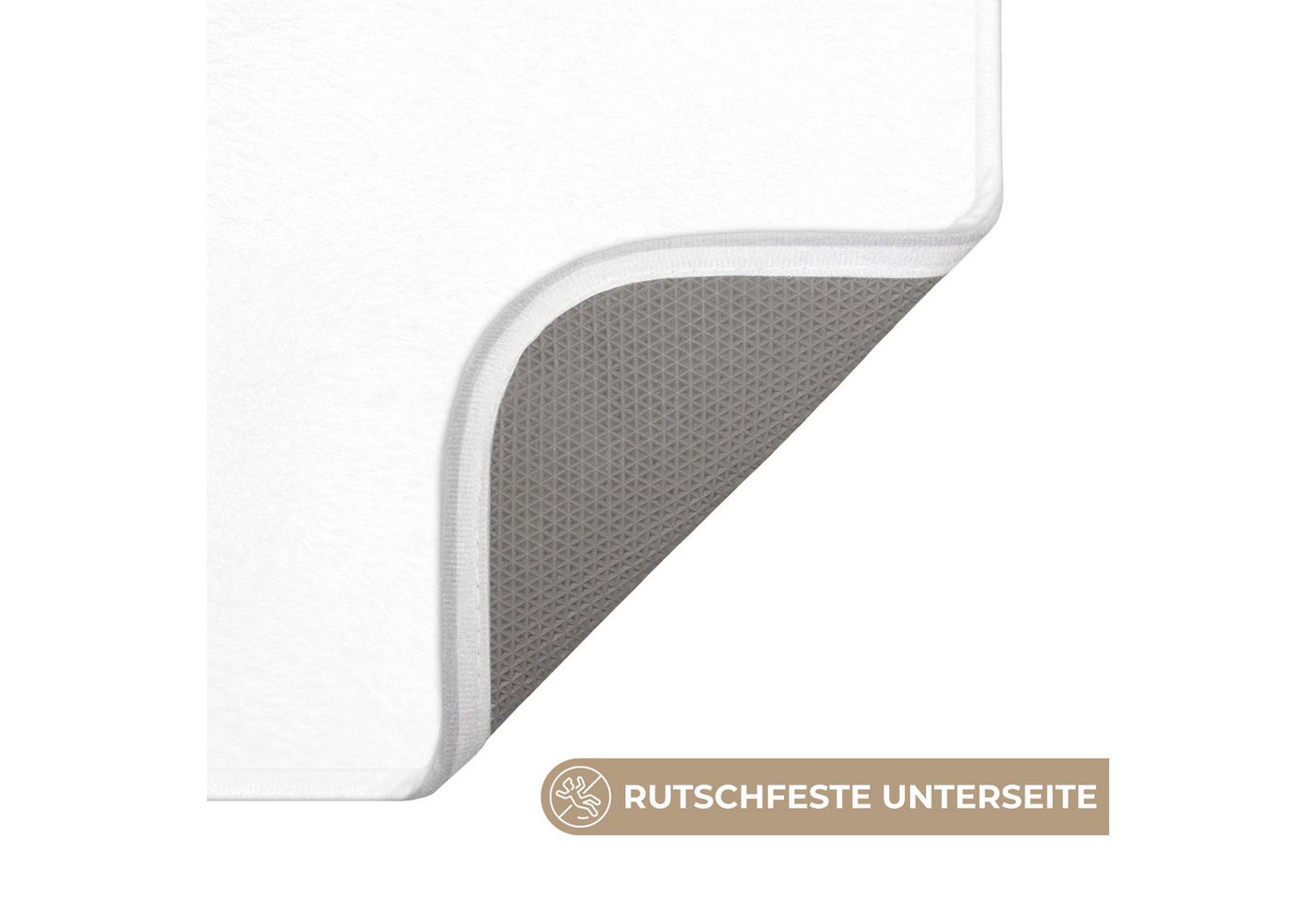 OnlyWow Badematte Text - Modern - Schwarz - Weiß, Höhe 10 mm, Polyester, Rechteckig, Badezimmerteppich, Badteppich, Rutschfest, Badvorleger, Waschbar – Bild 3 von 5