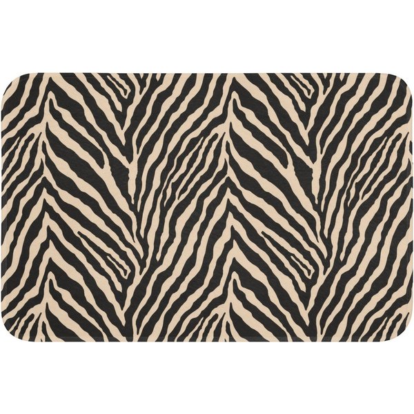 OnlyWow Badematte Zebra - Klassisch - Schwarz, Höhe 10 mm, Polyester, Rechteckig, Badezimmerteppich, Badteppich, Rutschfest, Badvorleger, Waschbar