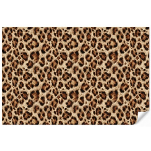 OnlyWow Fototapete Leopard – Braun – Fell, Matt, bedruckt, Wohnzimmer, Modern, Wanddekoration, Vliestapete 100x70cm