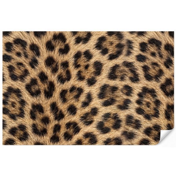 OnlyWow Fototapete Leopard - Mantel - Klassisch - Braun, Matt, bedruckt, Wohnzimmer, Modern, Wanddekoration, Vliestapete 100x70cm