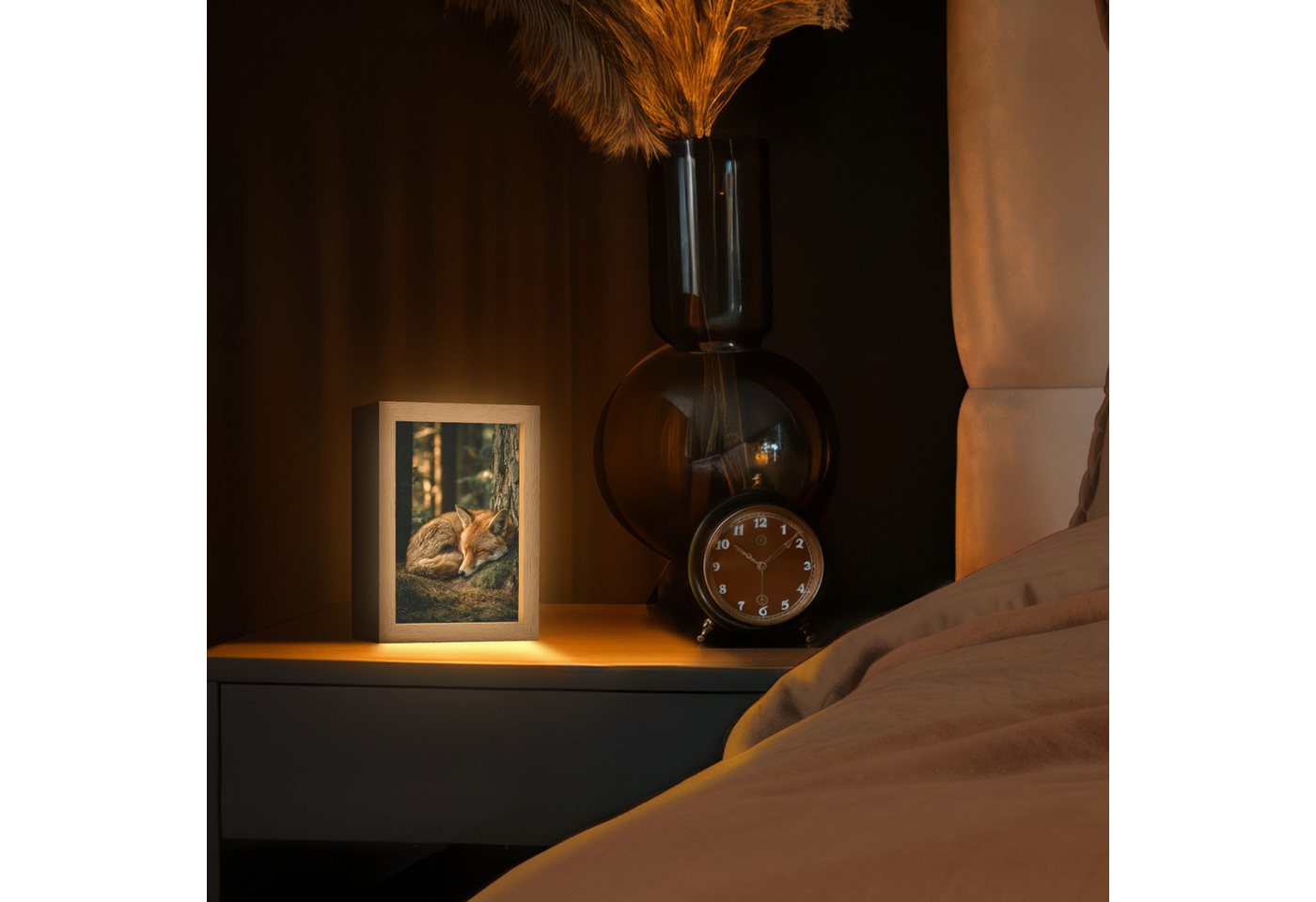 OnlyWow Tischleuchte Lightbox Fuchs - Wald - Schlaf, Dimmbar, Farbwechsel, LED, Warmweiß, Kaltweiß, Neutralweiß Einstellbar, Tischlampe, Schreibtischlampe, Desk – Bild 3 von 5