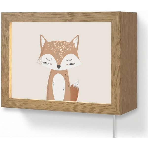 OnlyWow Wandleuchte Lightbox Fuchs - Tier - Waldtiere - Mädchen, Dimmbar, Farbwechsel, LED, Warmweiß, Kaltweiß, Neutralweiß Einstellbar, Wandlampe Innen, Dimmba