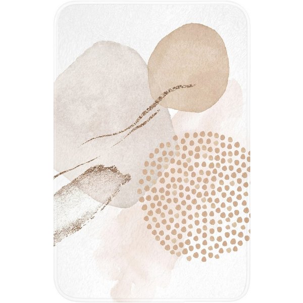 OnlyWow WC-Vorleger Aquarell - Beige - Pastell - Modern - Abstrakt, Höhe 10 mm, Polyester, Rechteckig, WC Teppich, Toilettenvorleger, Toilettenteppich, Badematt