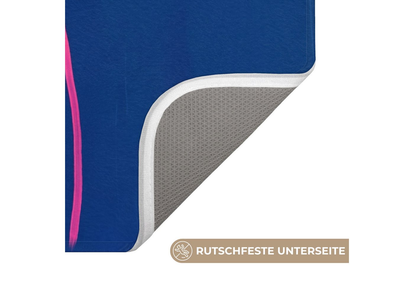 OnlyWow WC-Vorleger Frech - Lustig - Blau, Höhe 10 mm, Polyester, Rechteckig, WC Teppich, Toilettenvorleger, Toilettenteppich, Badematte 40x60 cm – Bild 3 von 5