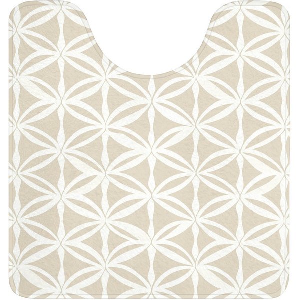 OnlyWow WC-Vorleger Motiv - Modern - Beige, Höhe 10 mm, Polyester, U-Form, Vorleger mit Ausschnitt, Toilettenvorleger, Toilettenteppich