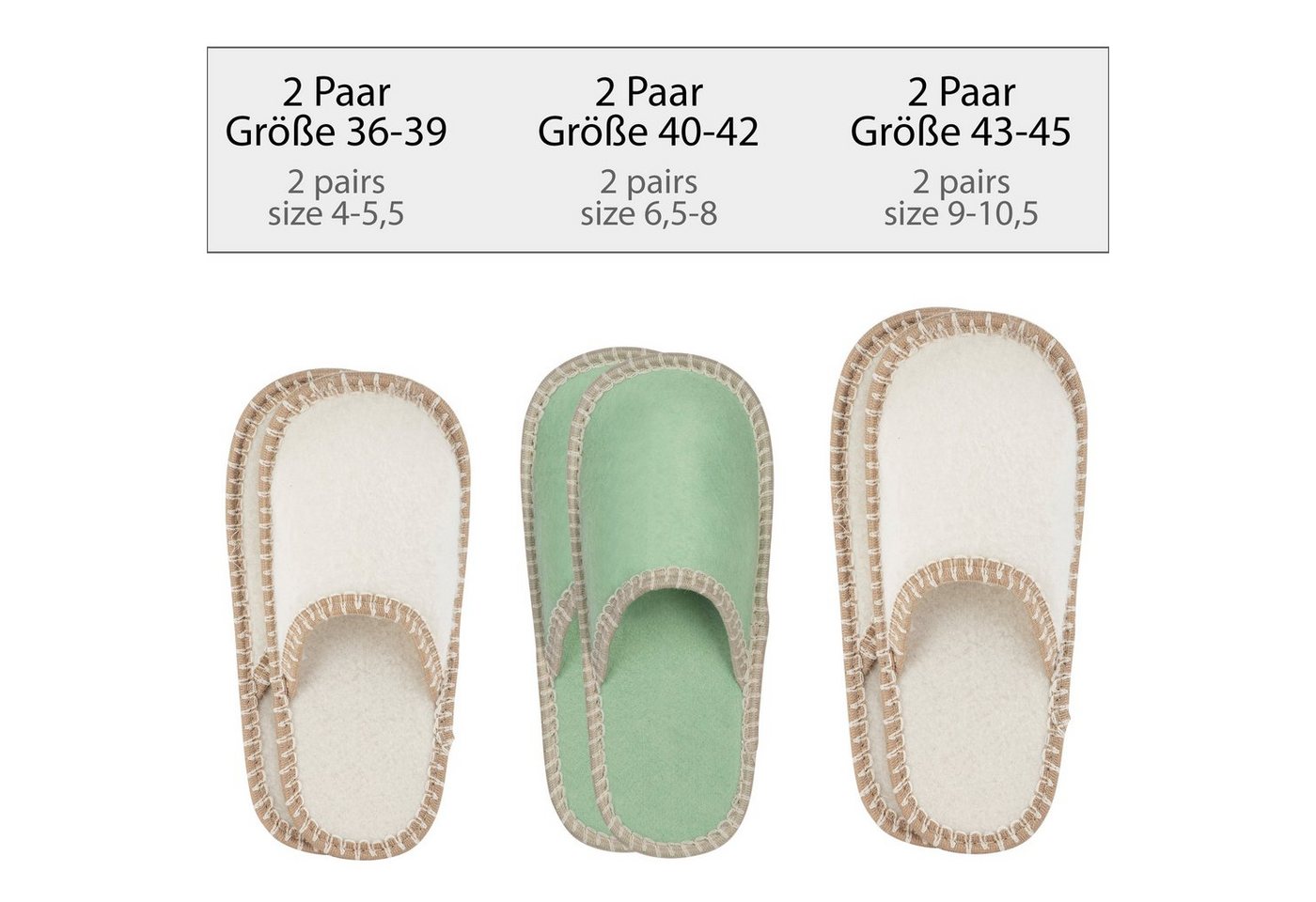 ONVAYA ABS Gästepantoffel, Cozy Moments, 6er Set, Antirutsch Sohle Hausschuh – Bild 4 von 5