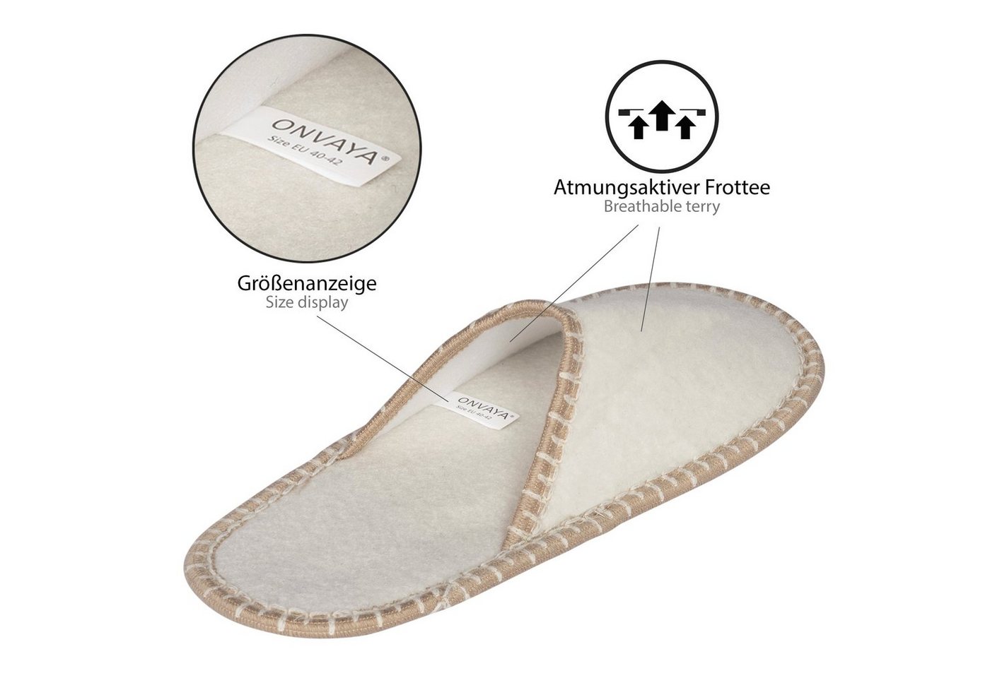 ONVAYA ABS Gästepantoffel, Cozy Moments, 6er Set, Antirutsch Sohle Hausschuh – Bild 5 von 5