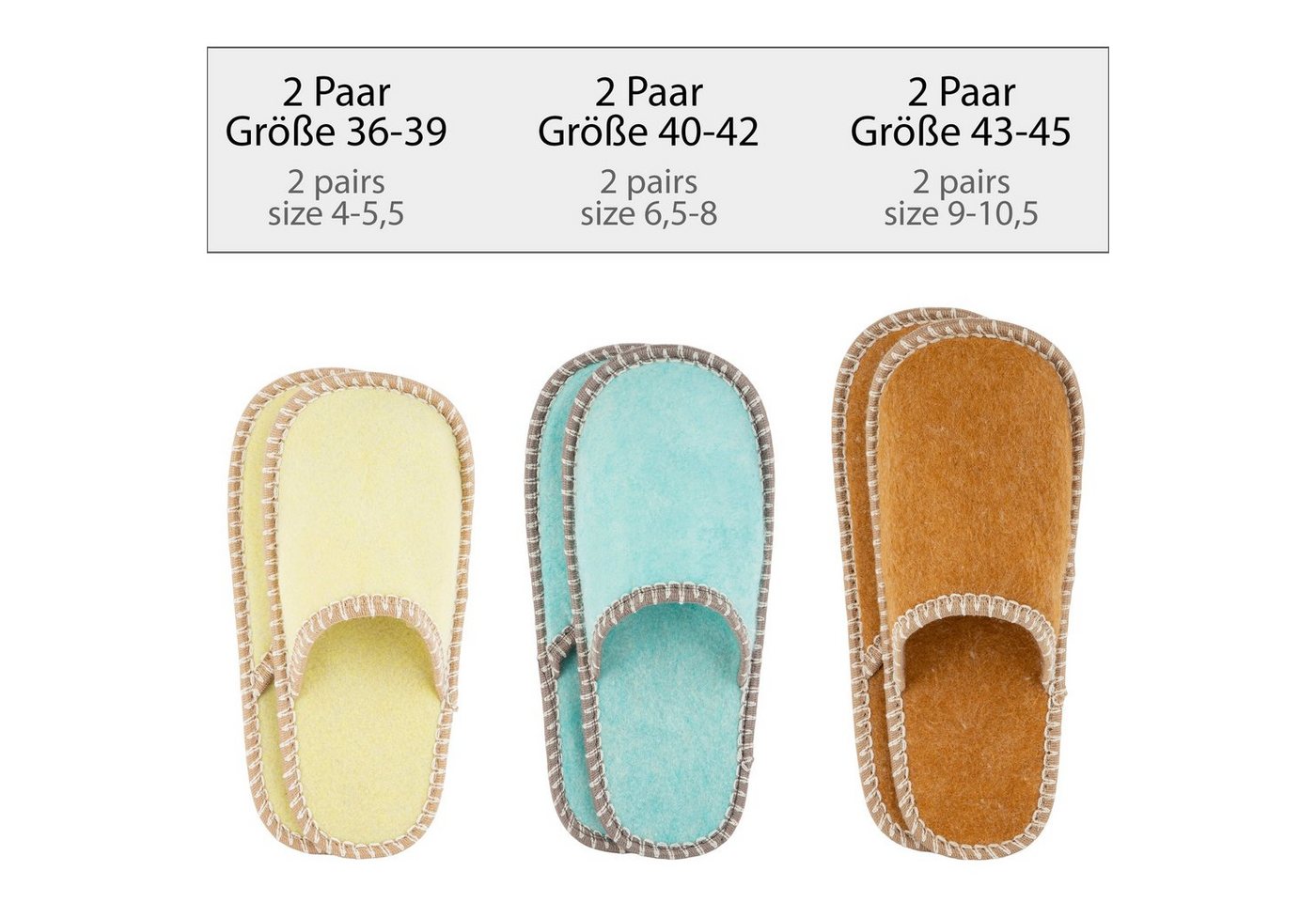 ONVAYA ABS Gästepantoffel, Home, 6er Set, Antirutsch, Hausschuhe, Filz Hausschuh – Bild 4 von 5