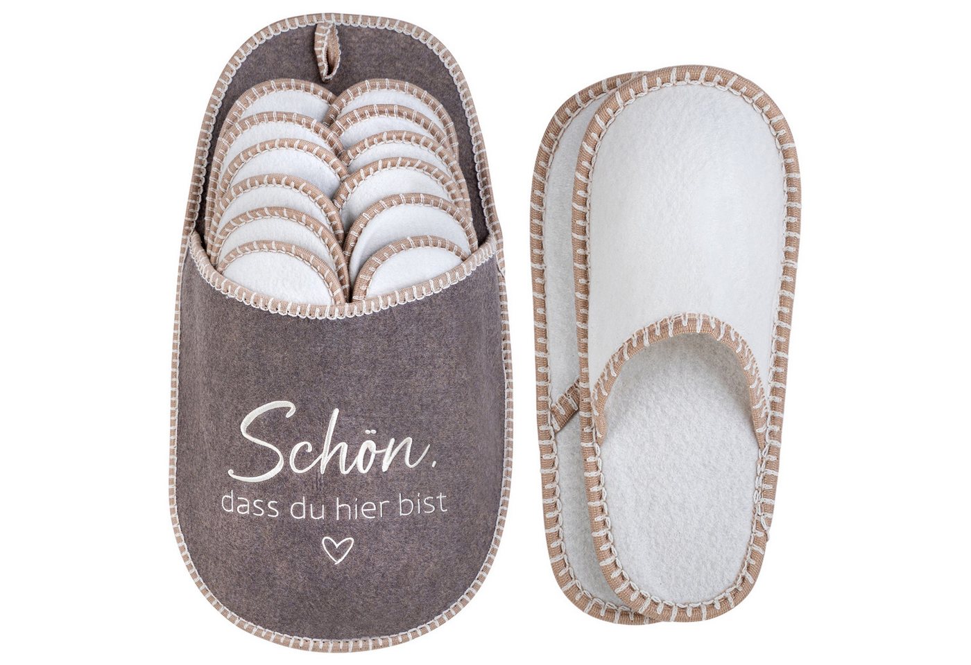 ONVAYA ABS Gästepantoffel, Schön, dass du hier bist, 6er Set Pantoffel – Bild 2 von 5