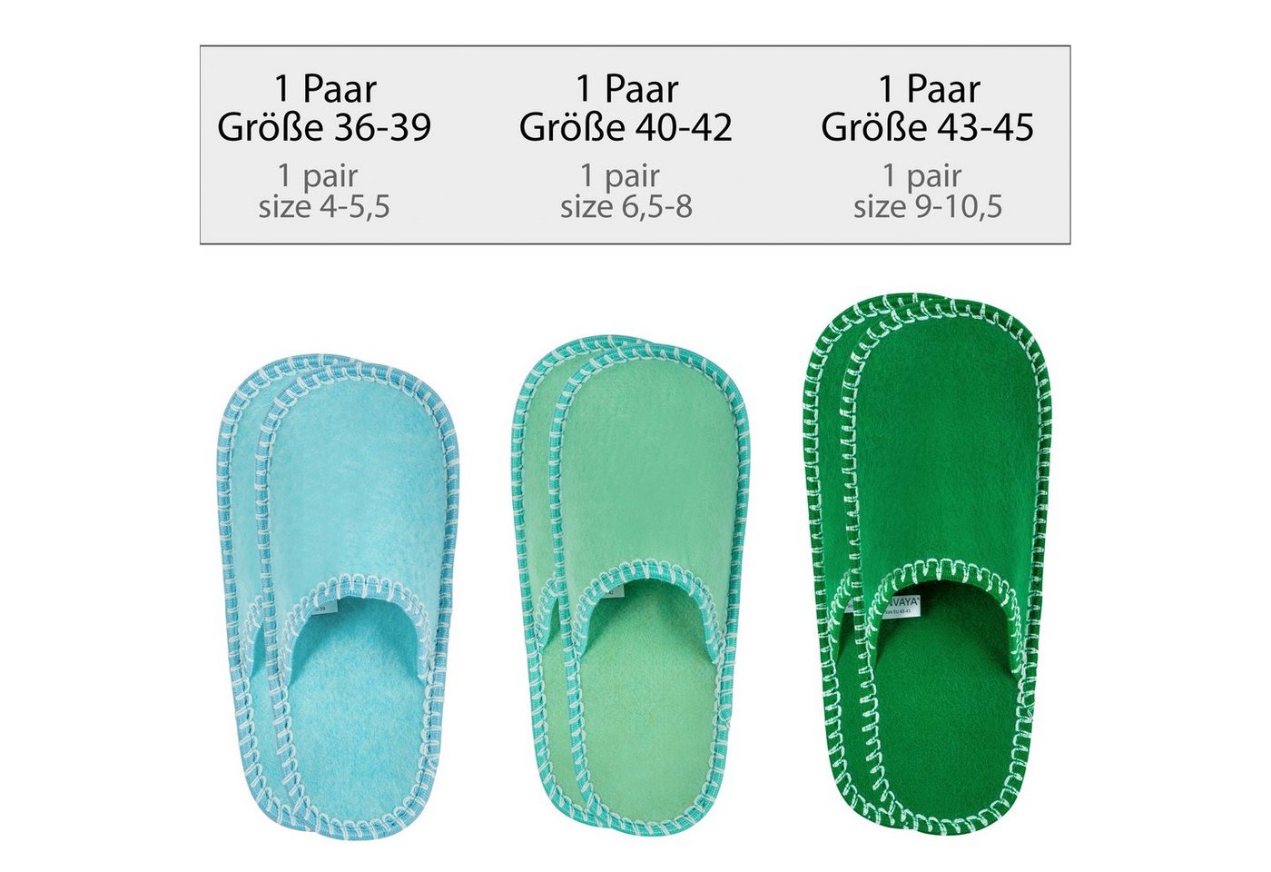 ONVAYA ABS Gästepantoffel, Camper, 3er Set, Antirutsch, Hausschuhe, Filz Hausschuh – Bild 4 von 5