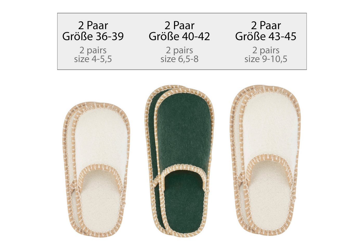 ONVAYA ABS Gästepantoffel, Blätter, 6er Set, Antirutsch Sohle Hausschuh – Bild 3 von 5