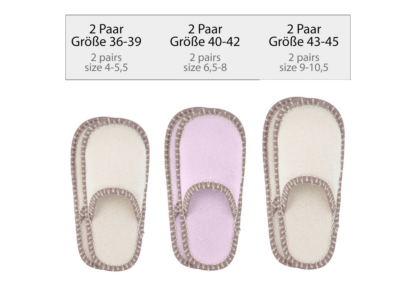 ONVAYA ABS Gästepantoffel, Biene im Lavendel, 6er Set, Antirutsch Sohle Hausschuh – Bild 3 von 5