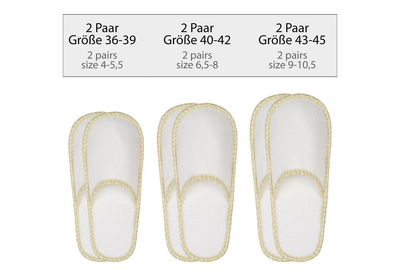 ONVAYA ABS Gästepantoffel, Lieblingsgast, 6er Set, Antirutsch Sohle Hausschuh – Bild 3 von 5