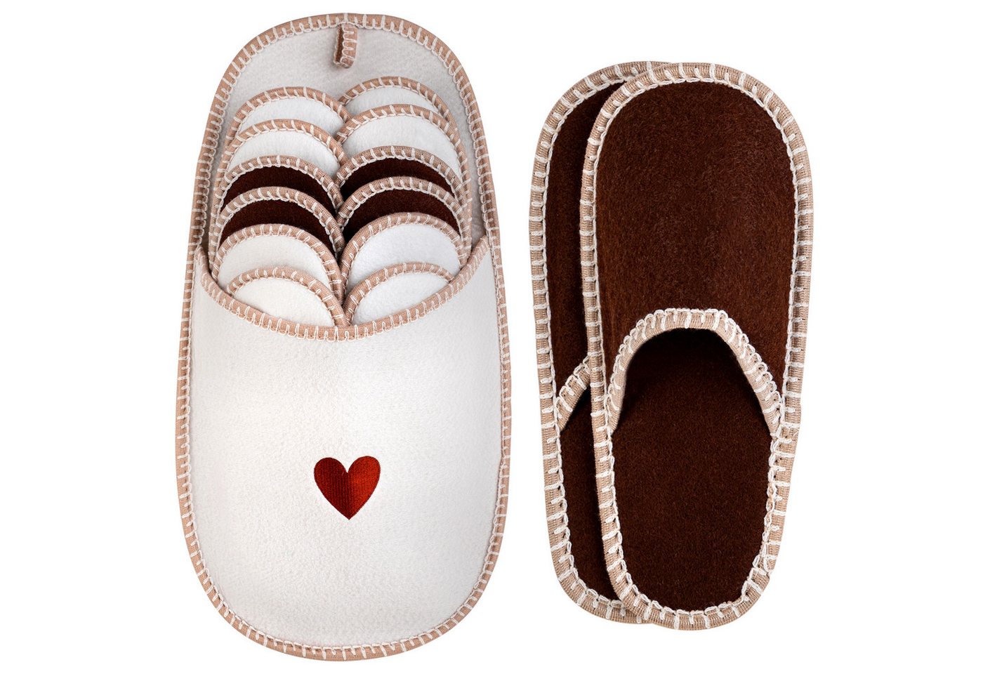ONVAYA ABS Gästepantoffel, Waschbär, 6er Set, Antirutsch Sohle Pantoffel – Bild 2 von 5