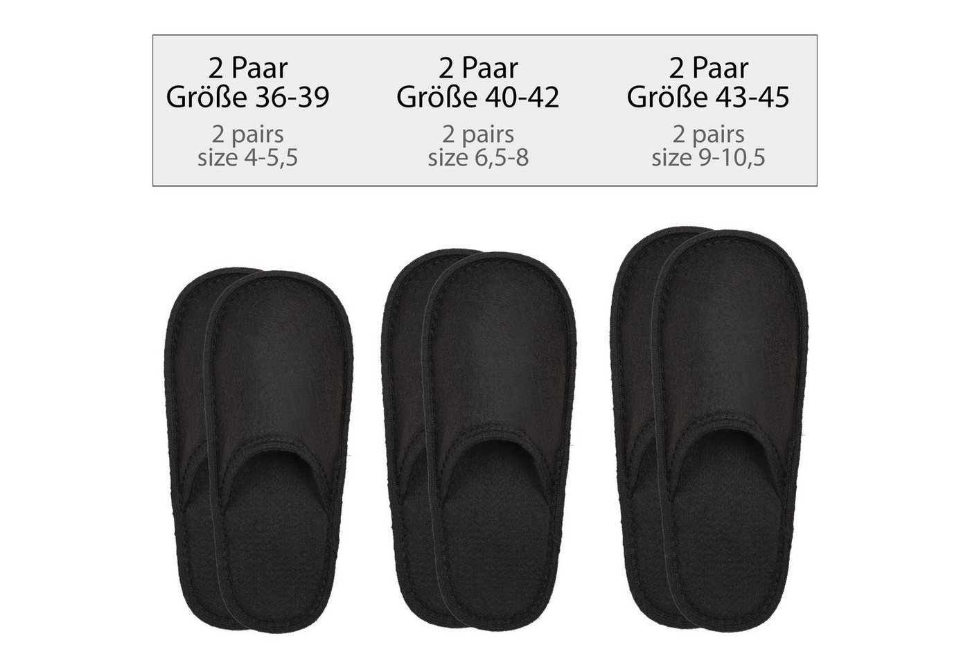 ONVAYA ABS Gästepantoffel, Schwarz, Beige, 6er Set, Antirutsch Sohle Hausschuh – Bild 3 von 5