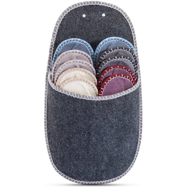 ONVAYA Gästepantoffel 5er Set grau, Filz Pantoffel, Hausschuhe Hausschuh