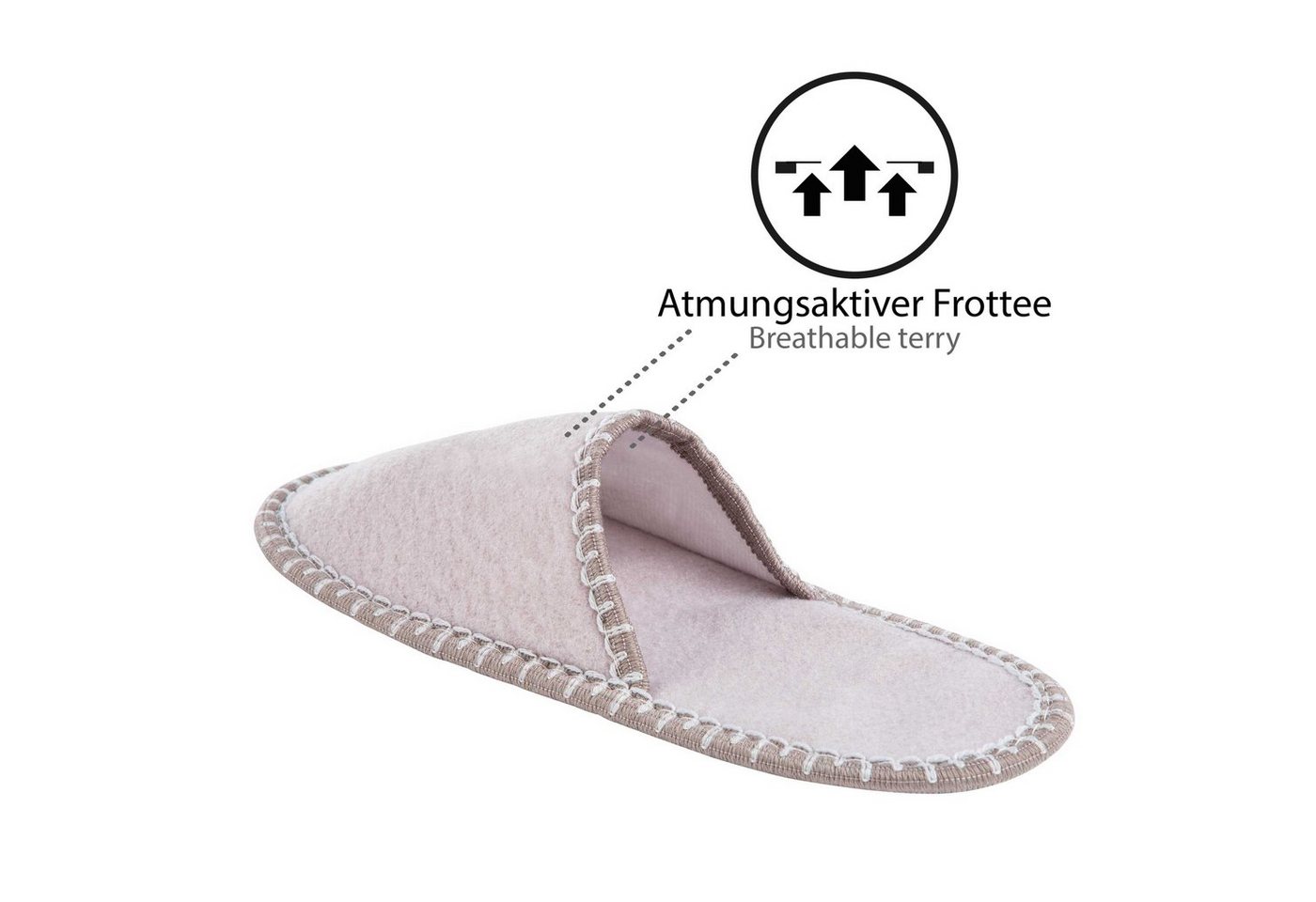 ONVAYA Gästepantoffel 5er Set grau, Filz Pantoffel, Hausschuhe Hausschuh – Bild 5 von 5