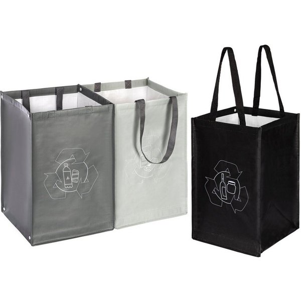 ONVAYA Mülltrennsystem 3fach, Abfalltrennsystem aus Taschen, Papier, Plastik und Glas