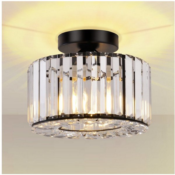 Ophy Deckenleuchte Moderne Kristall-Deckenleuchte mit Glaslampenschirm, Pendelleuchte & halbbündige Montage, für Wohnzimmer, Schlafzimmer & Esszimmer