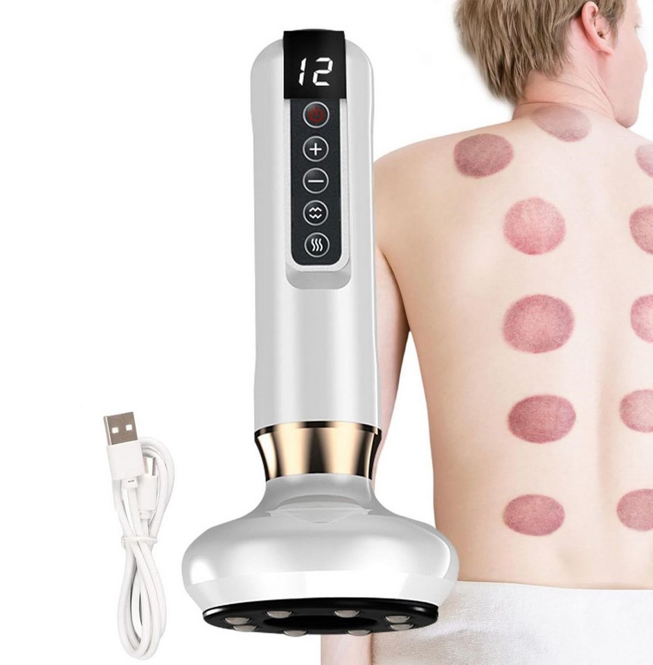 Ophy Massagegerät Intelligentes elektrisches Schröpfmassagegerät – Vakuum-Schröpfset, mit Heizfunktion & Stahlkugeln, 12 Temperaturstufen – für Bauch, Taille &  – Bild 4 von 5