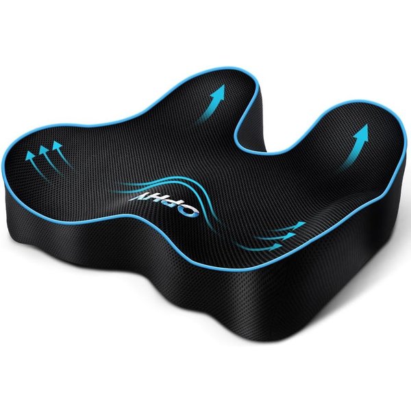 Ophy Sitzkissen U-förmiges Memory-Schaum Sitzkissen mit waschbarem Bezug, rutschfest, weich – für Bürostuhl, Gaming-Stuhl & Autositz