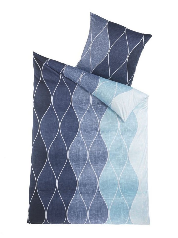 Optidream Bettwäsche Set Mikrofaser 135x200 Polyester Alec-Blau Blau, Mikrofaser, 2 teilig, Geschenk Idee Frauen Männer neue Wohnung Hochzeit Frühjahr sale – Bild 2 von 2