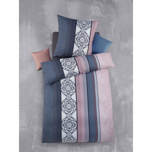 Optidream Bettwäsche Set Mikrofaser 135x200 Polyester Lisia blau rosa, Mikrofaser, 2 teilig, Geschenk Idee Frauen Männer neue Wohnung Hochzeit Frühjahr sale