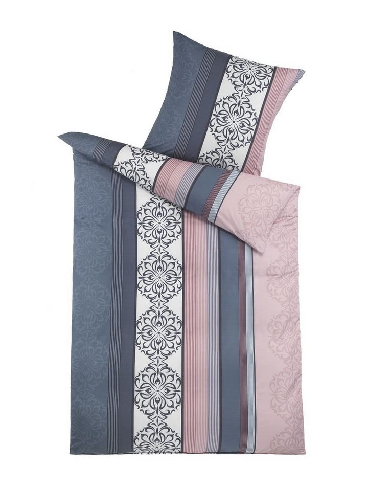Optidream Bettwäsche Set Mikrofaser 135x200 Polyester Lisia blau rosa, Mikrofaser, 2 teilig, Geschenk Idee Frauen Männer neue Wohnung Hochzeit Frühjahr sale – Bild 2 von 2