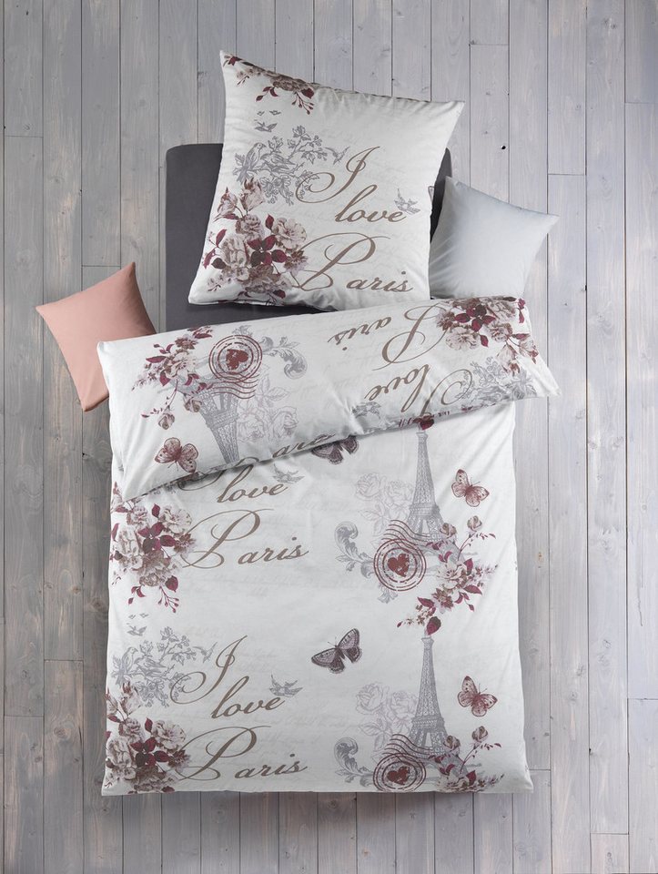 Optidream Bettwäsche Set Renforcé 135x200 Design Madeleine, Renforcé, 2 teilig, Sommer Geschenke Idee Frauen Männer weich sale Reißverschluss Partner – Bild 2 von 2