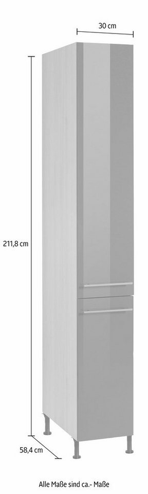 OPTIFIT Apothekerschrank Bern 30 cm breit, 212 cm hoch, mit höhenverstellbaren Stellfüßen – Bild 5 von 5
