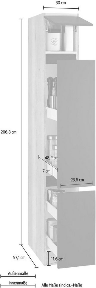 OPTIFIT Apothekerschrank Roth Breite 30 cm – Bild 5 von 5