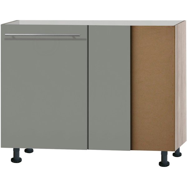 OPTIFIT Eckunterschrank Bern 100 cm breit, mit 1 Tür mit höhenverstellbaren Füßen, mit Metallgriff