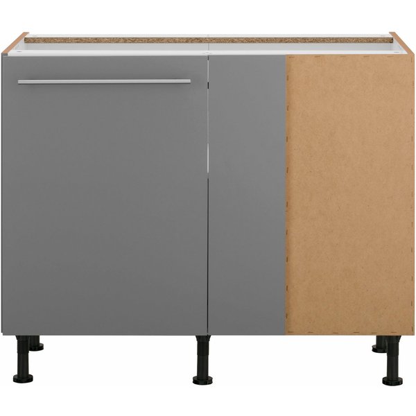OPTIFIT Eckunterschrank Bern 100 cm breit, mit 1 Tür mit höhenverstellbaren Füßen, mit Metallgriff