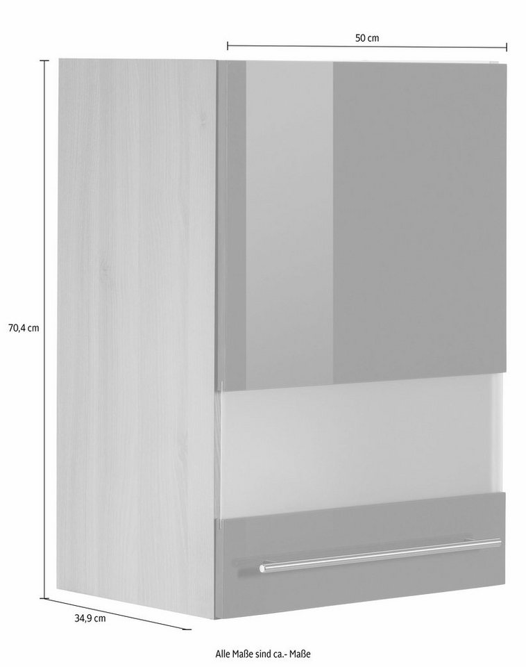 OPTIFIT Glashängeschrank Bern Breite 50 cm, Front mit Milchglas-Einsatz, mit Metallgriff – Bild 3 von 5