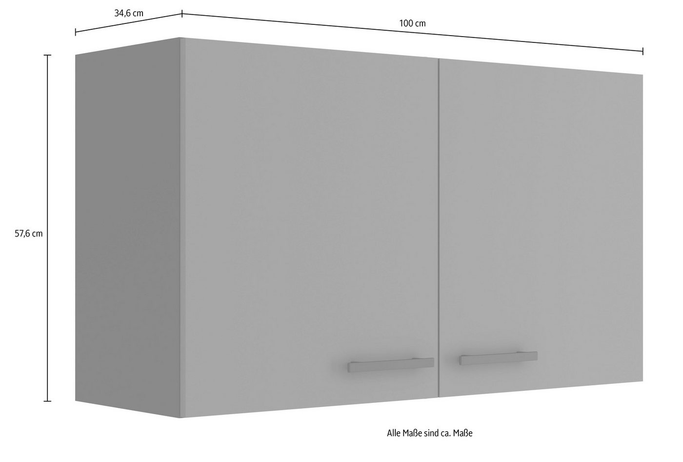 OPTIFIT Hängeschrank Bella Breite 100 cm, 2 Türen, 1 Einlegeboden – Bild 5 von 5