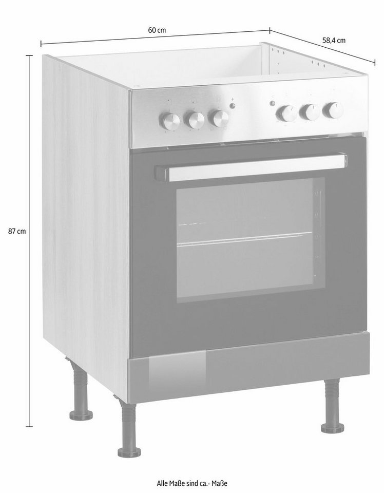 OPTIFIT Herdumbauschrank Bern 60 cm breit, mit höhenverstellbaren Stellfüßen – Bild 3 von 5